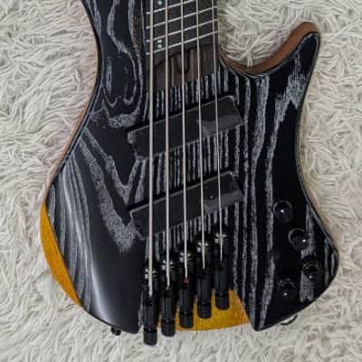 Ibanez EHB1135MSSKL Headless 5-String Bass w/Bag - Silver Wave Black Low Gloss image 1