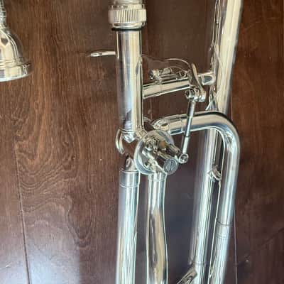 Silver Trigger trombone, open wrap, with case and mouthpiece image 8