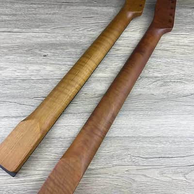 Roasted Tiger Maple Guitar Tele Style Neck, Rosewood Fingerboard 22 Frets image 2