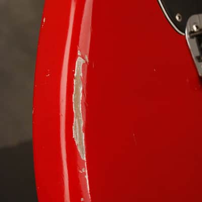 Fender Musicmaster II refinished string-thru modification 1966 Red image 11