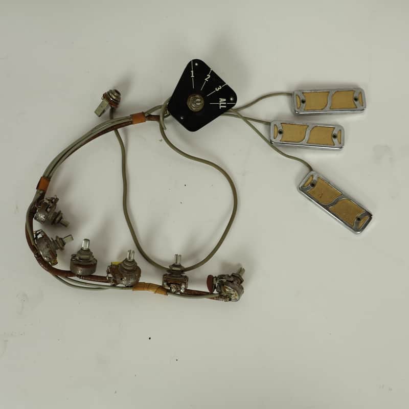 Original 1961 Harmony Rocket Wiring Harness & DeArmond S Style Gold Foil Pickups image 1