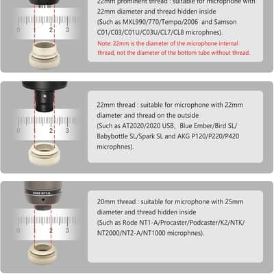 At2020 Shock Mount Universal Microphone Holder Spider Recording Mic Shockmount Stand Compatible With Many Condenser Mics Like Rode Nt1-A Nt2-A Procaster Mxl 990 770 U87 (Champagne) image 4