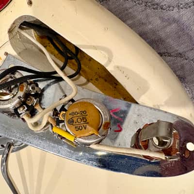 Fender Mustang 1960's wiring harness upgrade with 0.05uF 50v vintage ceramic capacitor image 5