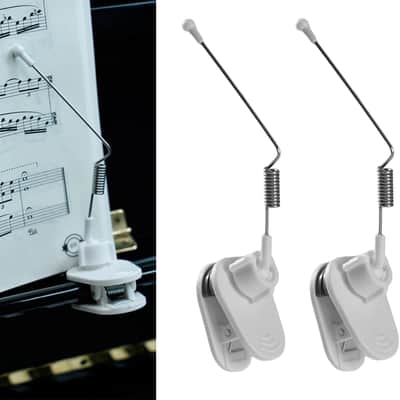 Piano Music Book Clip - Page Holder for Music Stand, Sheet Music Holders for Piano, Keyboard, Binders and Books, Essential Piano Accessories & Gift for Piano Players (White) image 1