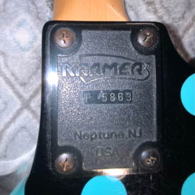 Final Reduction!  1986 Kramer Nightswan in Gloss Black with Blue Polka Dots! All Original! image 18