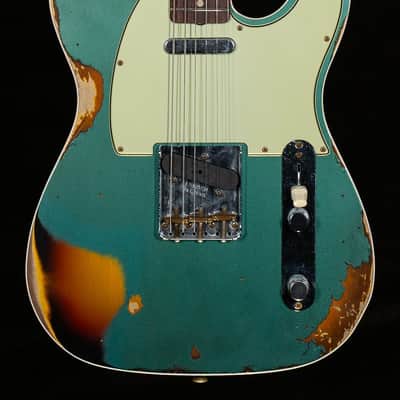 Fender Custom Shop LTD 1960 Telecaster Custom Heavy Relic Aged Sherwood Green/3-Tone Sunburst - CZ560407-7.25 lbs image 3