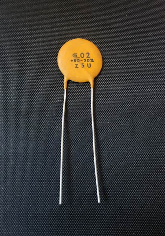 Circle D .02 uF Capacitor Ceramic Disc Dime Tone Caps +80-20% utilized in 1970s Stratocasters image 1