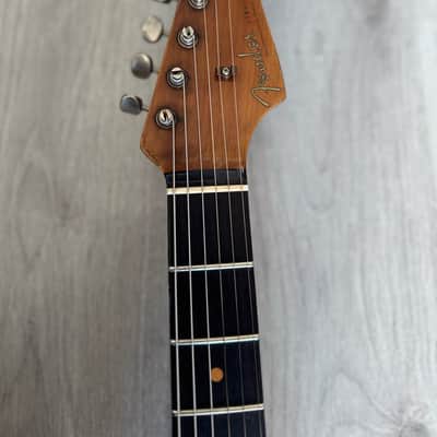 Fender Custom Shop Limited Roasted 1961 Stratocaster Super Heavy Relic - Aged Sherwood Green Metallic over 3 Color Sunburst image 10