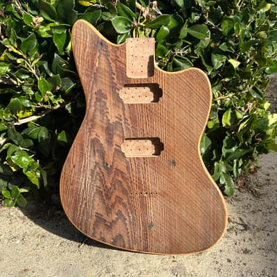 SHC - Jazzmaster style - Reclaimed Americana -single piece antique Cypress and walnut image 1