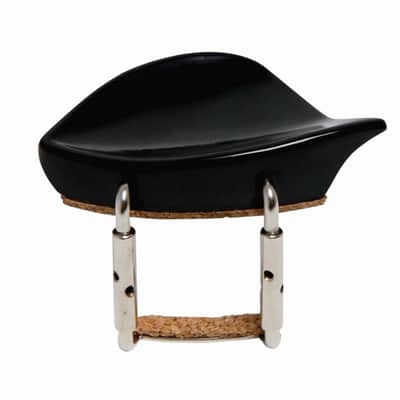 1/2 Violin Chinrest by Dresden, Normal Plate, Corked, Standard Plastic Incl Adjustment Pin Key, "A" Quality image 1
