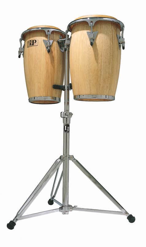 LP Latin Percussion Aspire Junior Natural Wood Congas w/Stand | Reverb