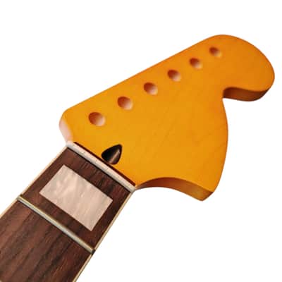 Strat Style neck Maple with rosewood fretboard - Big Headstock 70s (Nitro Satin) image 4