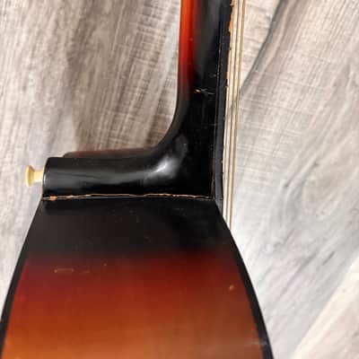 Vintage Tiesco Checkmate Guitar 1970 Sunburst 6 String Classical Flattop image 18