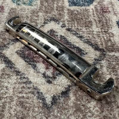 1950s Gibson Wrap Around Bridge / Tailpiece Vintage Nickel Lightweight Aluminum for Les Paul SG Special Junior Jr Epiphone Coronet Olympic! image 2
