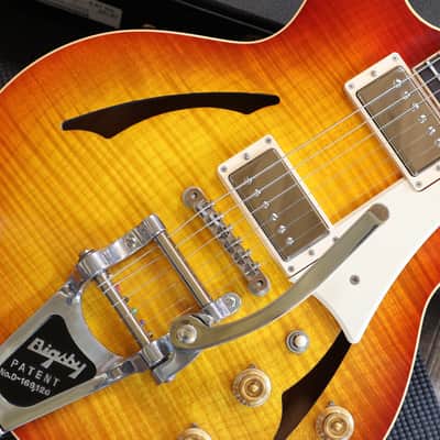 2014 Gibson Custom Shop Johnny A Standard Signature w/ Bigsby Semi-Hollow Electric Guitar Sunset Glow + COA OHSC image 5
