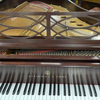 Steinway Model M 5'7" Chippendale Grand Piano 1997 (Restored) - Satin Mahogany image 8