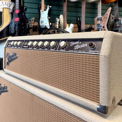 Fender Bandmaster 1963 - White Tolex Oxblood Panel Piggyback image 5