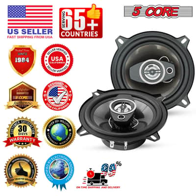 5Core Coaxial Car Door Speakers 5” Pair 350W 4Ohm 2 Way Component Subwoofer Audio w Super Tweeter image 10
