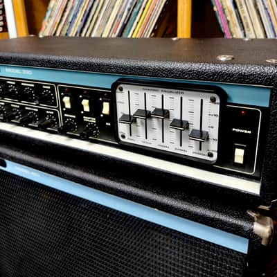 1978 Vintage Acoustic Control Corp Model 330 Head & Model 403 4x12 Cabinet Stack - 1970s Blue-Face Solid State Powerhouse image 11