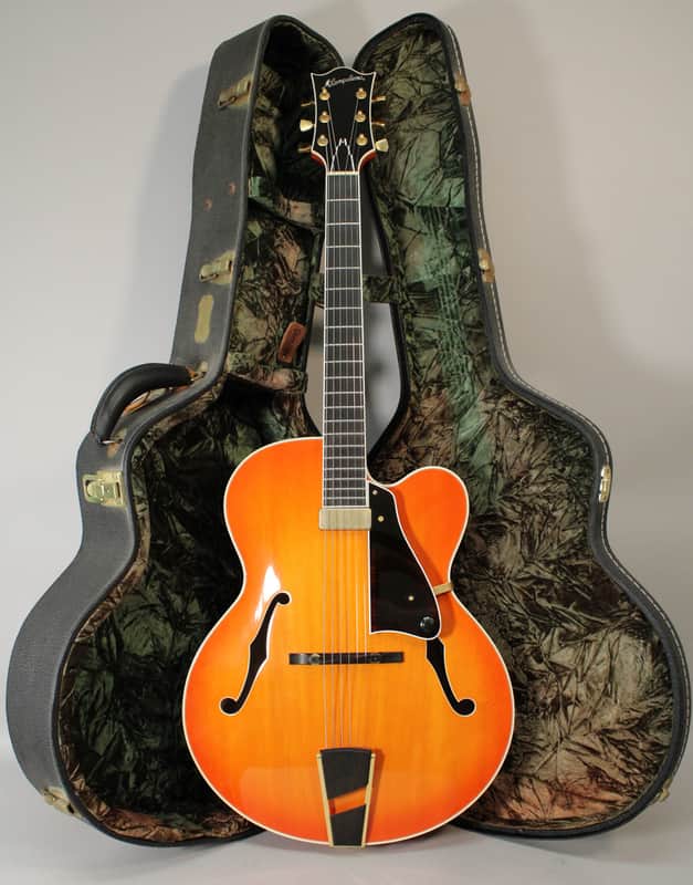 M. Campellone Standard 17" Amber Burst Hand Made Hollowbody w/OHSC image 1