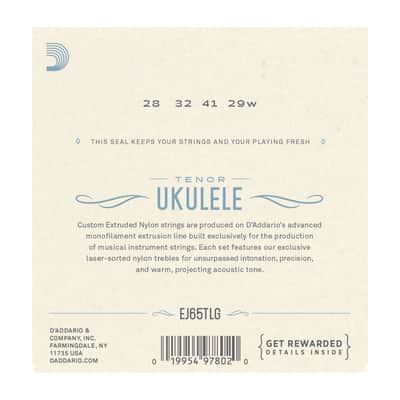 D'Addario EJ65TLGPro-Arté Custom Extruded Nylon Ukulele Strings, Tenor Low-G image 3