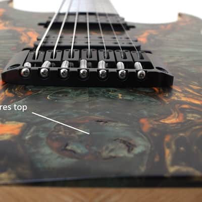 Schecter USA Custom Sunset Extreme 7 Stabilized Top Guitar 2039 image 3