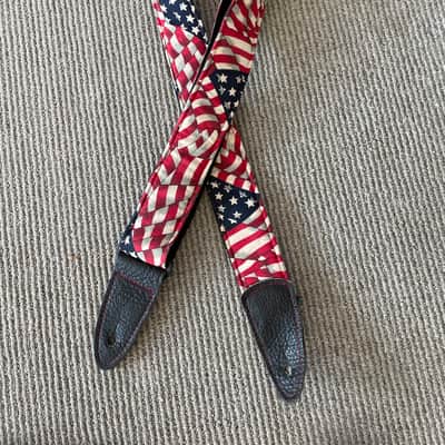American Flag Guitar Strap Padded with Nylon Backing, 2" wide- 1990s - patterned image 6