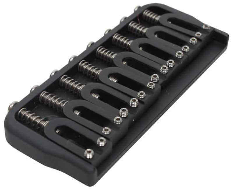 Hipshot 41080B 8-String Hardtail Fixed Electric Guitar Bridge .125" - BLACK image 1