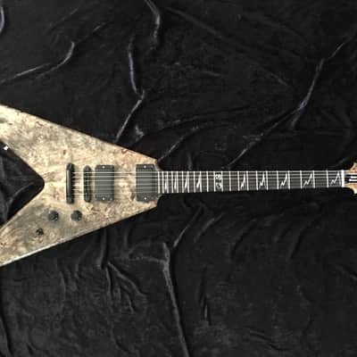 Flying V Custom Shop (Used)  Buckeye Burl Top Handcrafted Black Diamond USA image 9