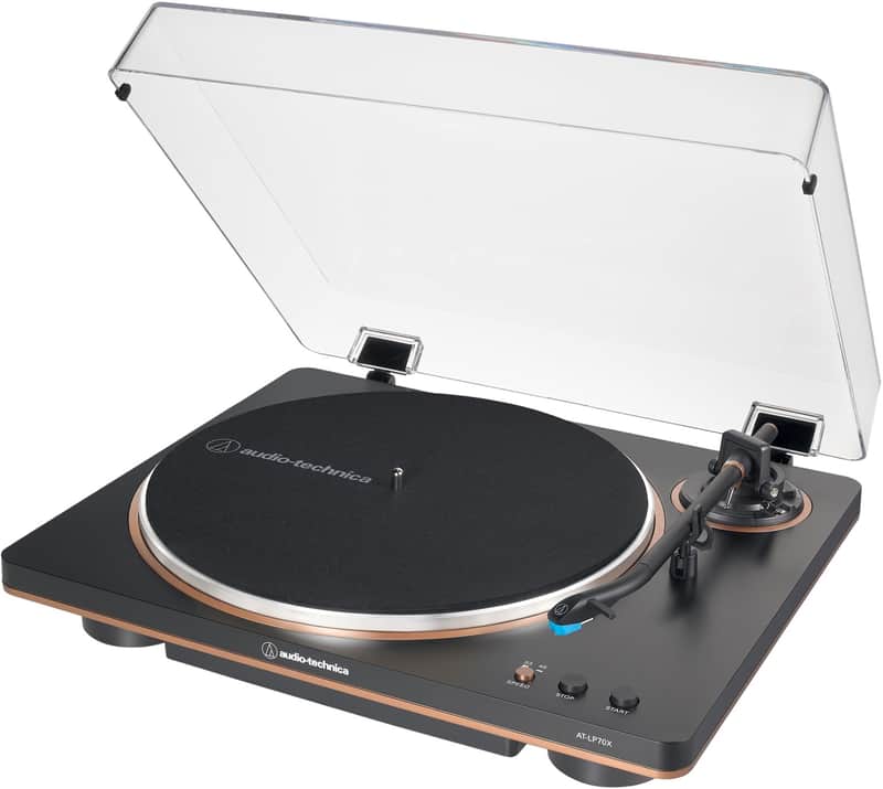 Audio-Technica #AT-LP70X-BZ Fully Automatic Belt-Driven Turntable - Black and Bronze - ATLP70X image 1