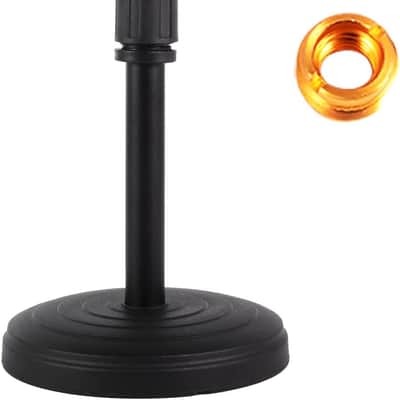 Desktop Microphone Stand,Heavy Duty Table Desk Microphone Stand with Non-Slip Metal Base, 3/8" and 5/8" Adapter Adjustable Height for Blue Yeti Snowball Spark & Other Microphone image 1
