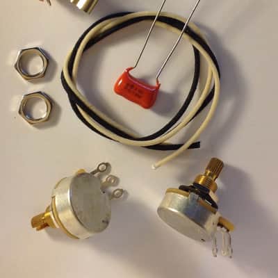 Wiring Harness Kit For P Bass CTS 450G Knurled Pots .068uf 225P Orange Drop Cap image 1