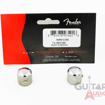 Genuine Fender Road Worn/Relic Aged Telecaster/Tele Chrome Metal Dome Knobs (2) image 2