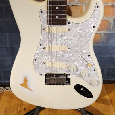Vintage 1980s Kawai S-Style Electric Guitar White w/ EMG Pickups-GREAT Player! image 5