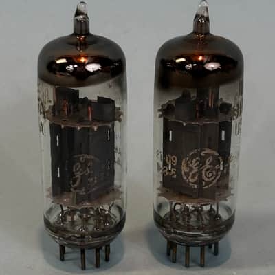 1960s General Electric 12BH7 (x2) Matched Pair Vintage GE Halo Getter Tube! T440 image 1