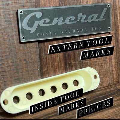 Pre cbs Nylon Pickup cover for Stratocaster®️ correct tool marks Vintage white aged image 11