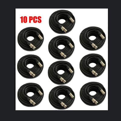 10 Pack 10ft XLR 3Pin Male Female Microphone Cord Audio MIC Balanced Cable v2 image 2
