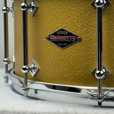 Craviotto 6.5x14" Solid Maple 2017 Prototype Stipplegold Snare Drum image 7