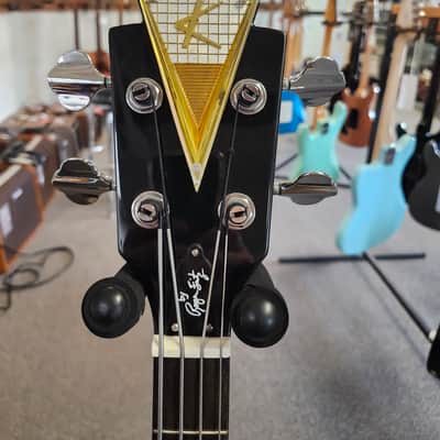 Used Kay Vintage Reissue K5970VBK Jazz Special Bass by Roger Fritz - Black w/ Hardshell Case image 6