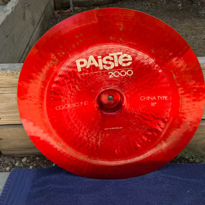 Paiste Colorsound Cymbal Set-14 Heavy hats, 12 Splash, 16 Crash, 18" Crash, 18" Heavy Crash, and 18" China 1980's - Red image 5
