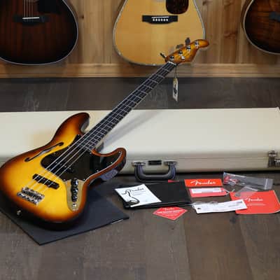 Minty! 2023 Fender Suona Thinline J-Bass Electric Bass Violin Burst + OHSC