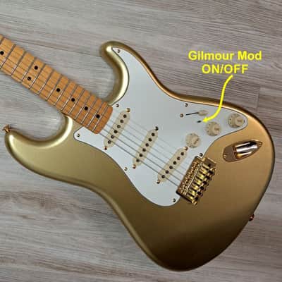 2012 Fender Aztec Gold MIM Strat w/ Gilmour Mod (1 of a Kind) w/ Fender Hardshell , Locking Tuners image 2