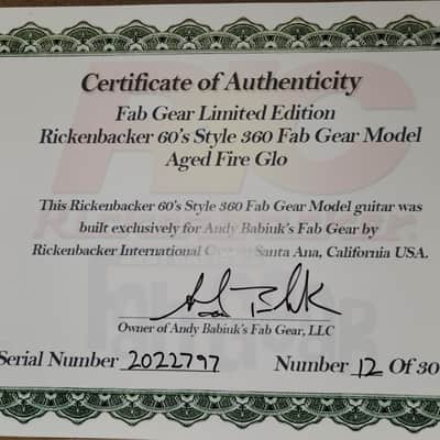 Rickenbacker '60's style WB Checkerboard bound Limited Edition 1 of 30 made image 15