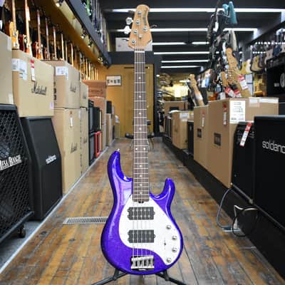 Ernie Ball Music Man StingRay 5 Special HH 5-string Electric Bass Guitar Violet Sparkle Burst w/Mono Case image 4