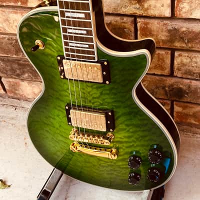 Firefly LP-Style Electric Quilted Top (Green Burst) image 3