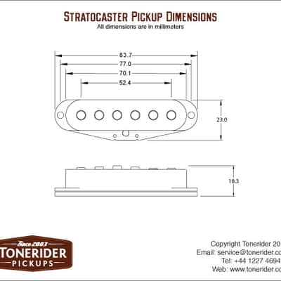 Tonerider Alnico II Blues SSS Stratocaster Pickups Set - black image 4