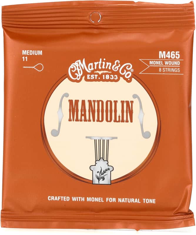 Martin M465 Monel Wound Mandolin Strings - .011-.040 Medium (5-pack) Bundle image 1