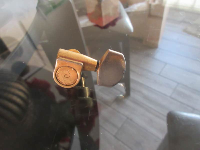 Single 1960s 70 Schaller Gold Tuner Made in Germany Bass Side Low E A D image 1