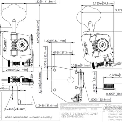 Hipshot 20200B BT2 Bass Extender Clover Key For Vintage Fender Black image 2