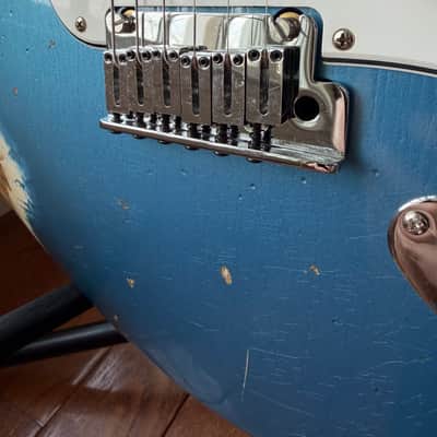 2025 Fender Custom Shop Stratocaster Custom Deluxe SR25 Matching Headstock Heavy Relic - Aged Lake Placid Blue image 6